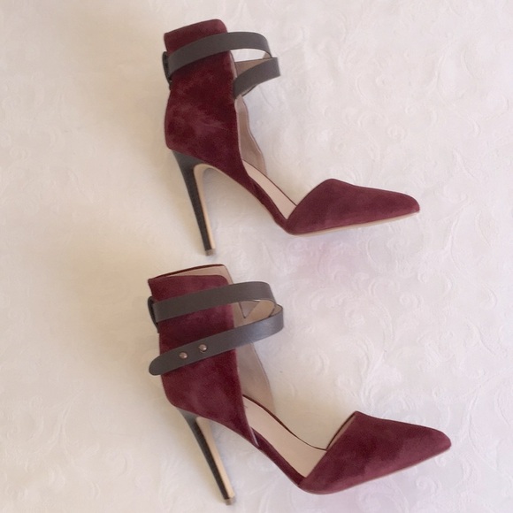 JOE'S JEANS Red Burgundy Suede Laney Pumps - Picture 9 of 10